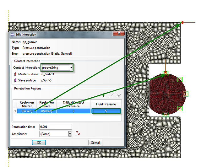 Abaqus pressure penetration interaction definition