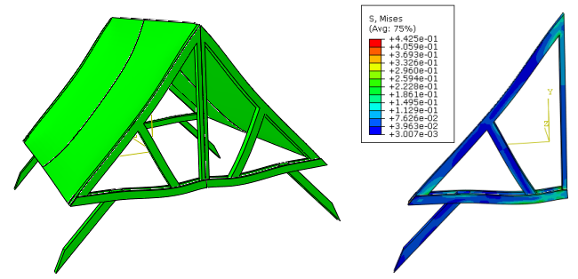 Deformed Shape and Misis Stress on Abaqus Global model.png