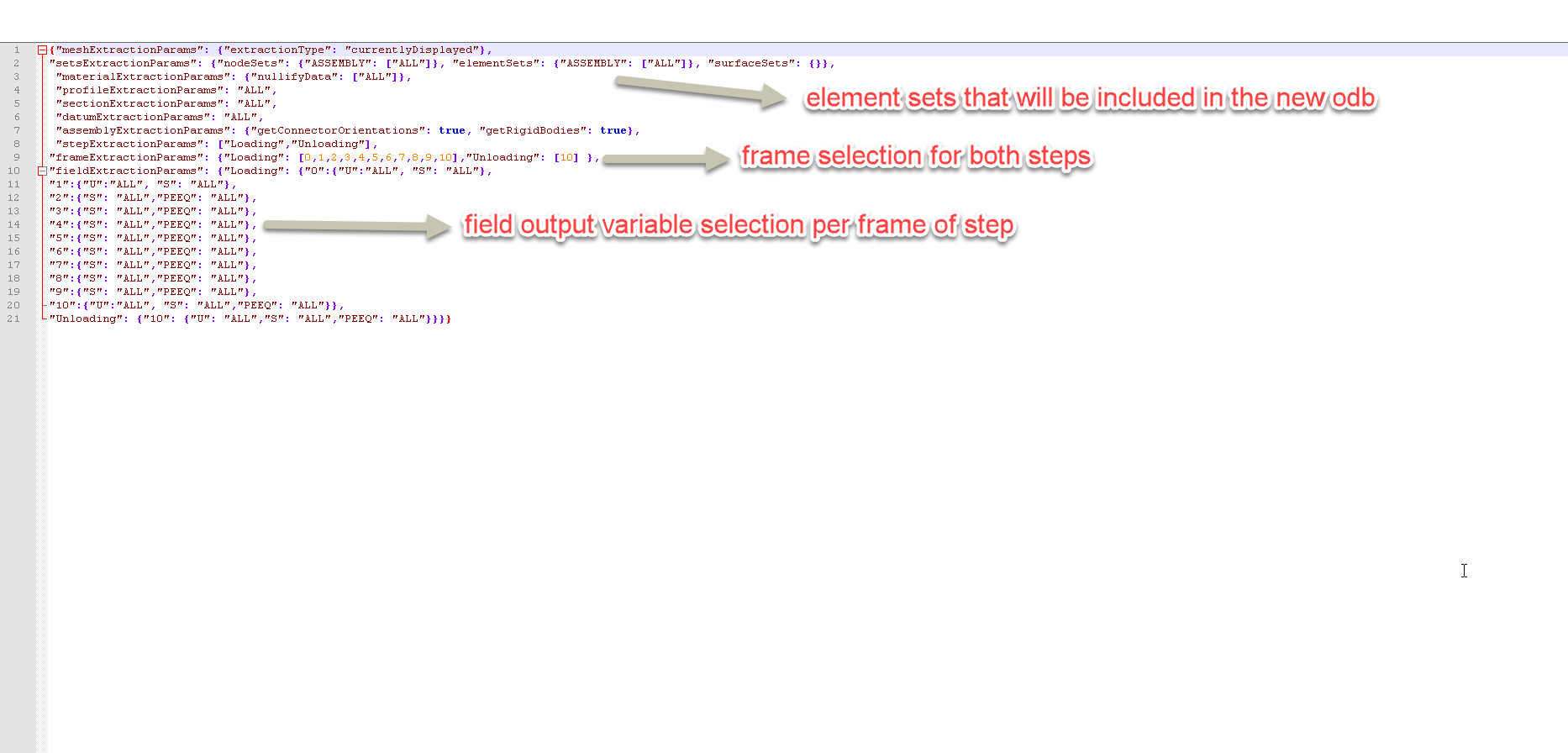 Figure 3 JSON parameter file edited