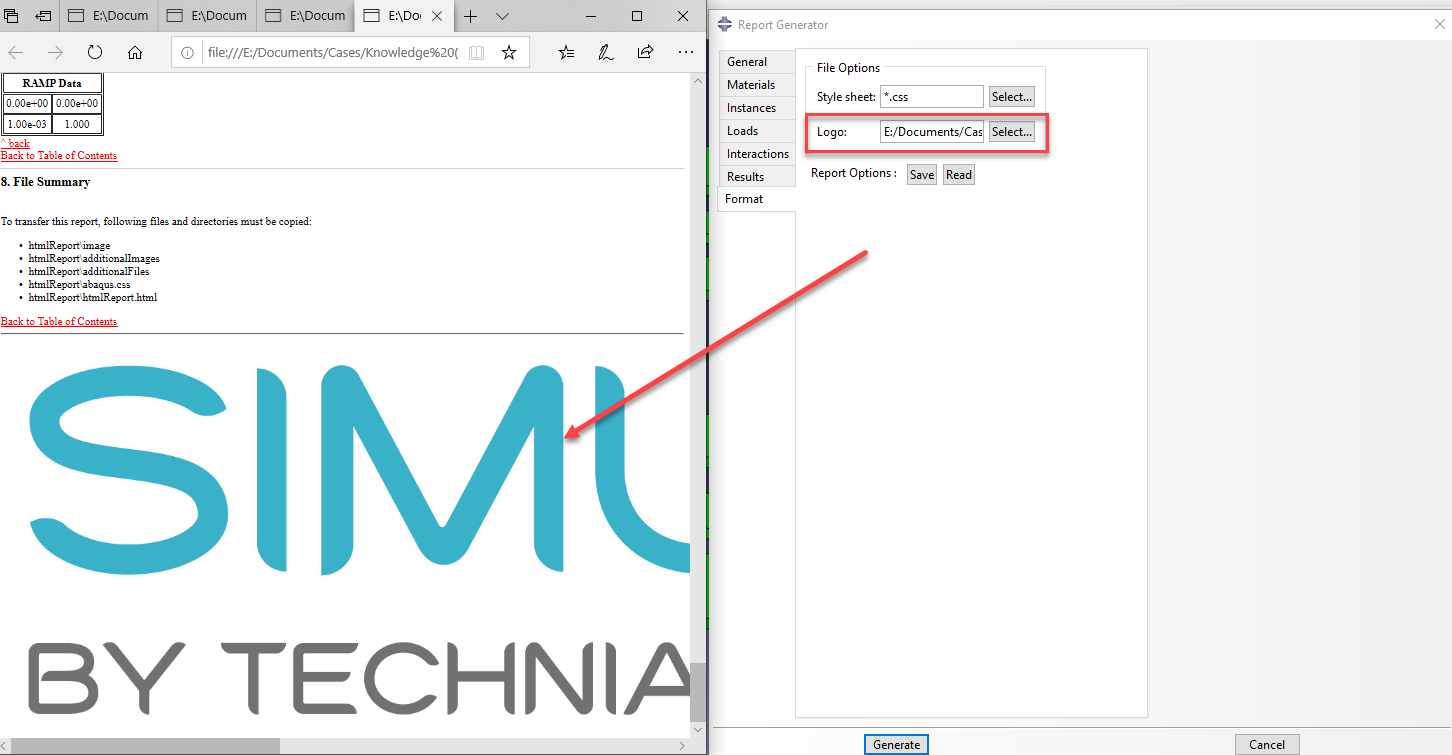Abaqus adding custom logo to html report