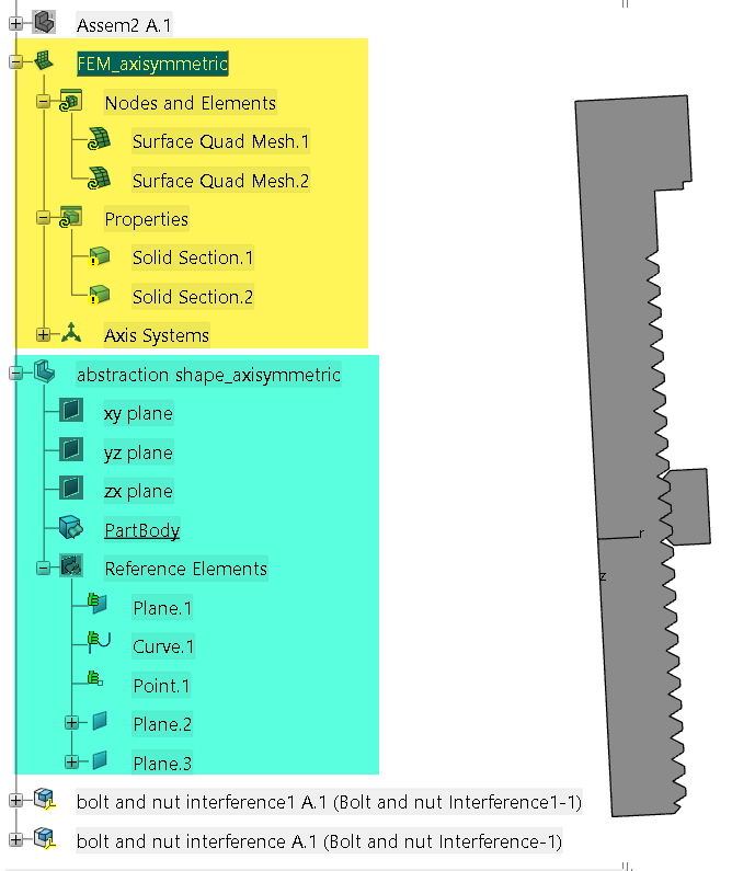 axisymmetry_3Dex_automated FEM_model tree_geometry