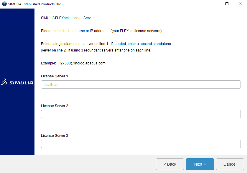 select external or local license server