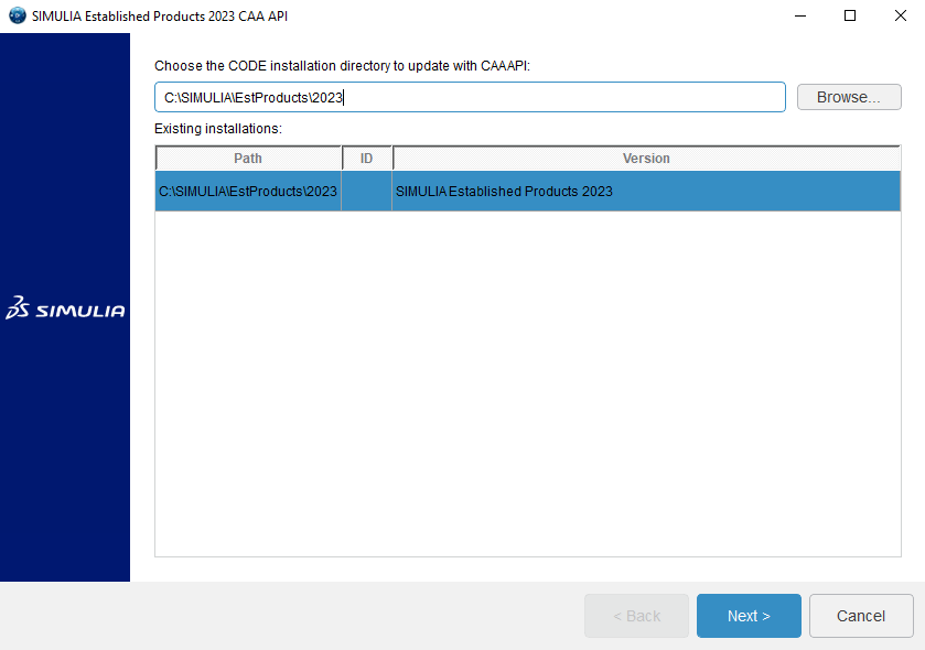 define installation directory abaqus 2023